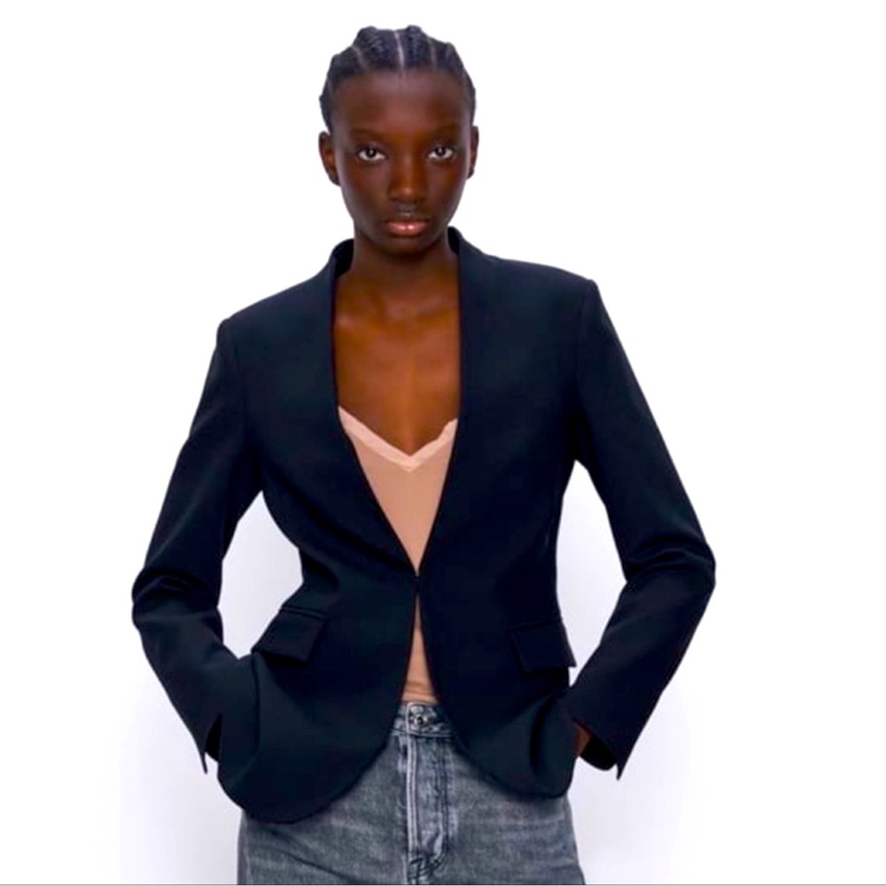 !!! ZARA LAPELESS BLACK BLAZER !!!